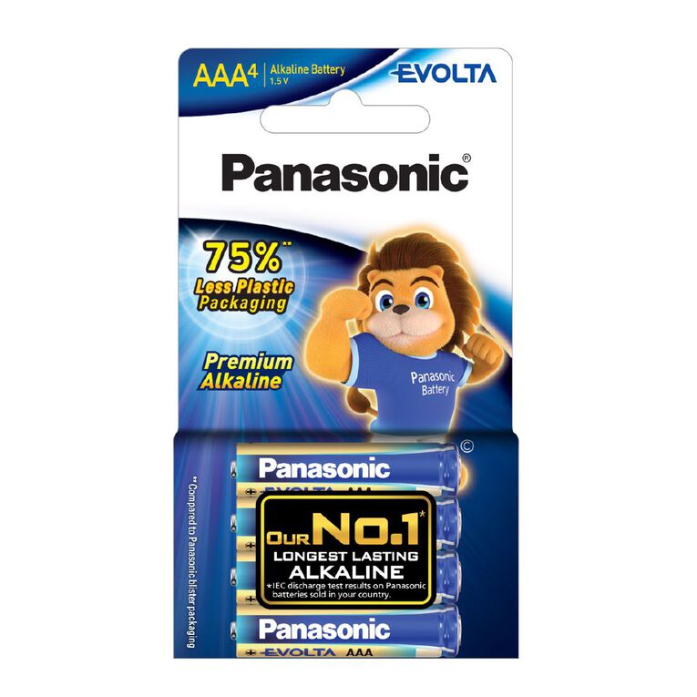 Panasonic Evolta AAA Size Batteries 4 Pack, , hi-res