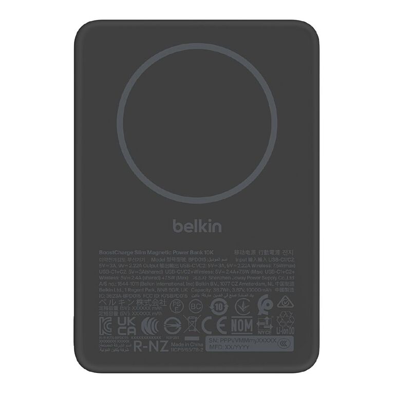 Belkin BoostCharge Slim Magnetic Power Bank 10K - Black, , hi-res
