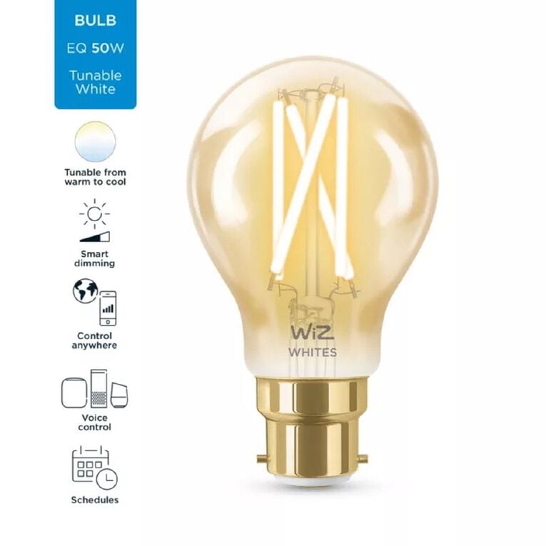 WiZ Amber Filament WiFi+BLE 50W A60 B22 920-50 Bulb, , hi-res