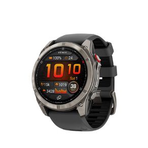 Garmin Fenix 8 Pro, 51mm, AMOLED, Sapphire, Titanium With Graphite/Black Silicone Band