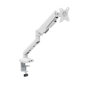 Bracom FlexPrecision Cost-Effective Gas Spring Monitor Arm with USB Ports - White