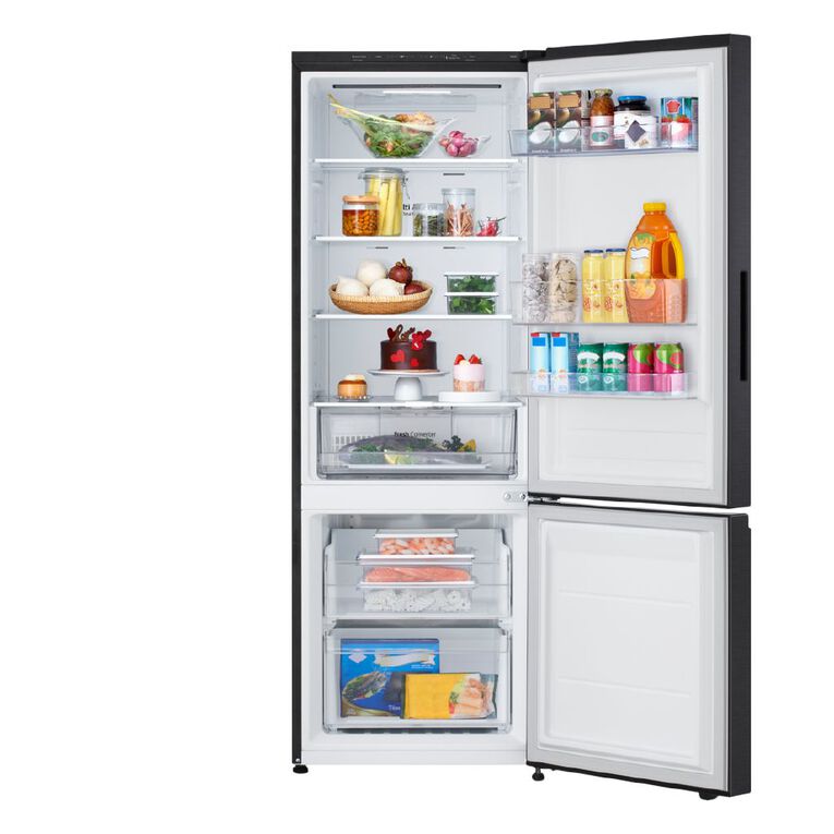 LG 335L Bottom Mount Fridge Freezer - Matte Black Finish, , hi-res