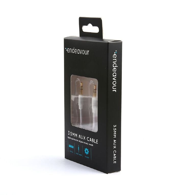 Endeavour 3.5mm AUX Cable White - 1m, , hi-res
