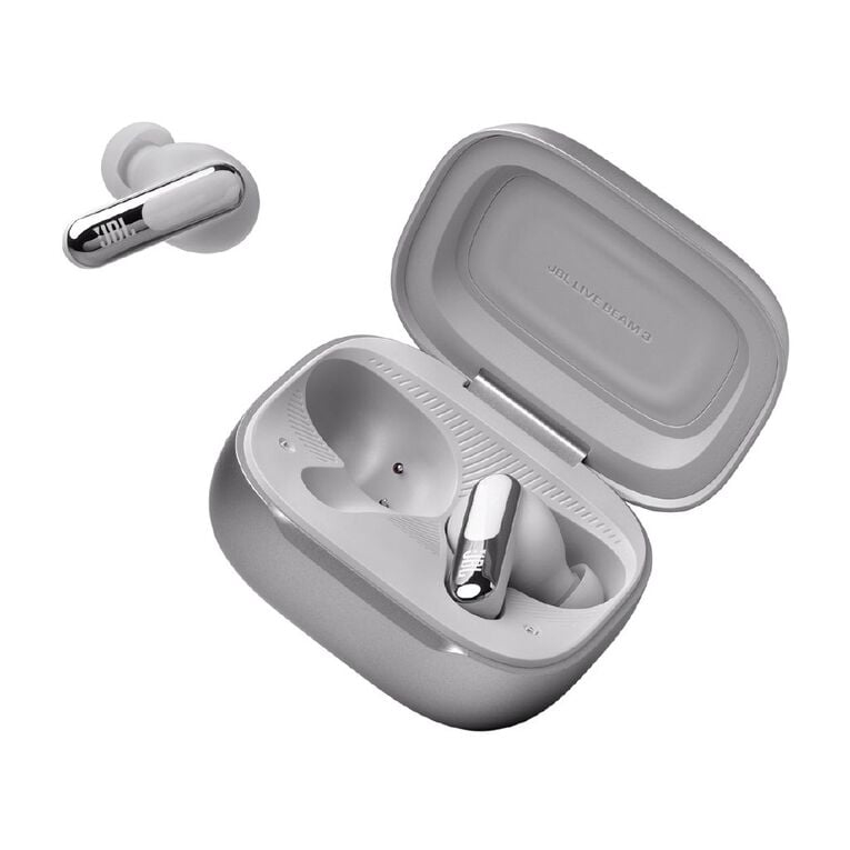 JBL Live Beam 3 True Wireless Noise Cancelling Earbuds - Silver, , hi-res
