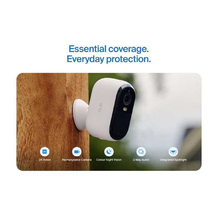 Arlo Essential Outdoor Security Camera 2K (3rd&nbsp;Gen) - 2 camera pack, , hi-res