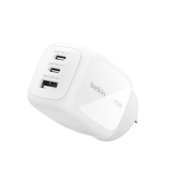 Belkin BoostCharge Pro 3-Port GaN Wall Charger 70W, , hi-res