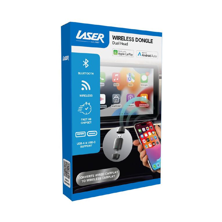 Laser Wireless Dongle for CarPlay with USB-A and USB-C V2, , hi-res