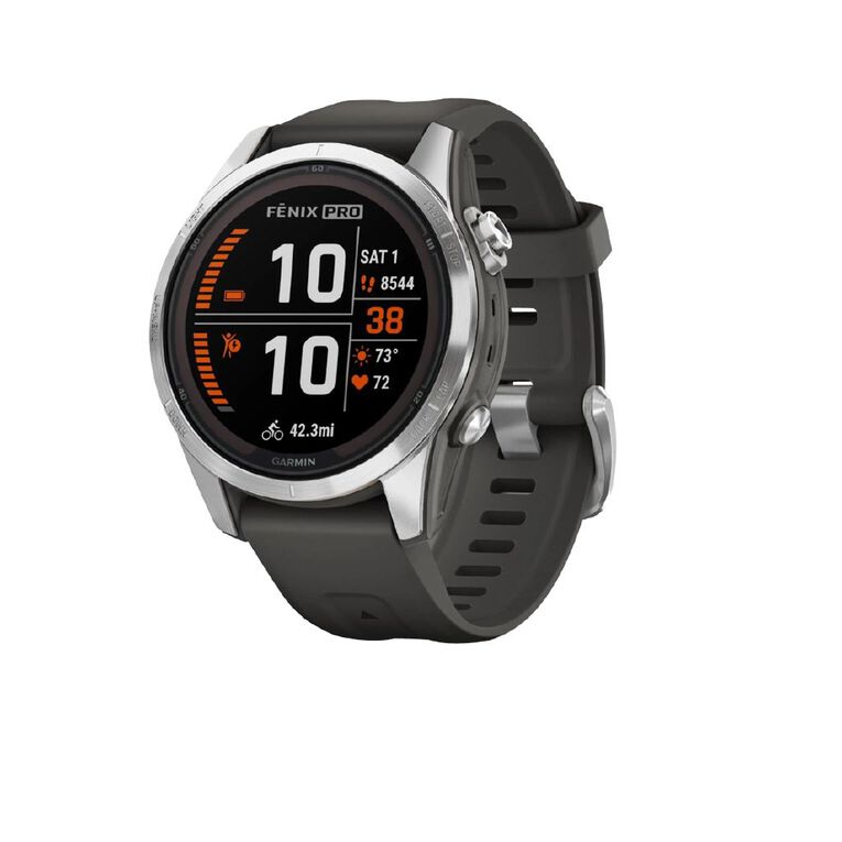 Garmin fenix 7S Pro Solar Edition, Silver with Graphite Band Noel