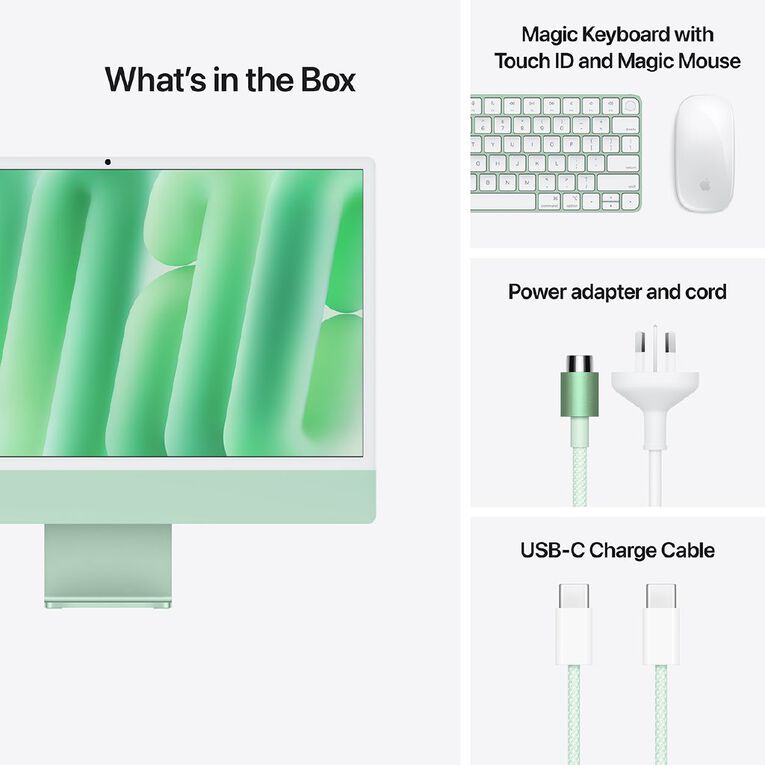 Apple iMac (M4) 24-inch 4.5K Retina 24GB/512GB SSD 10 Core CPU and GPU  - Green, , hi-res