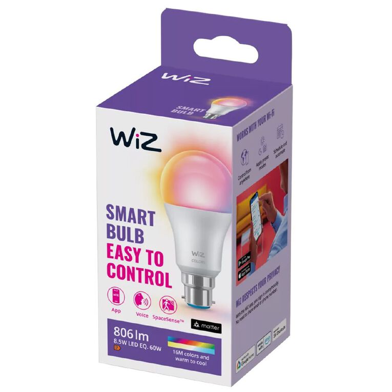 WiZ Colour A60 B22 GEN2 WiFi+BT Bulb, , hi-res