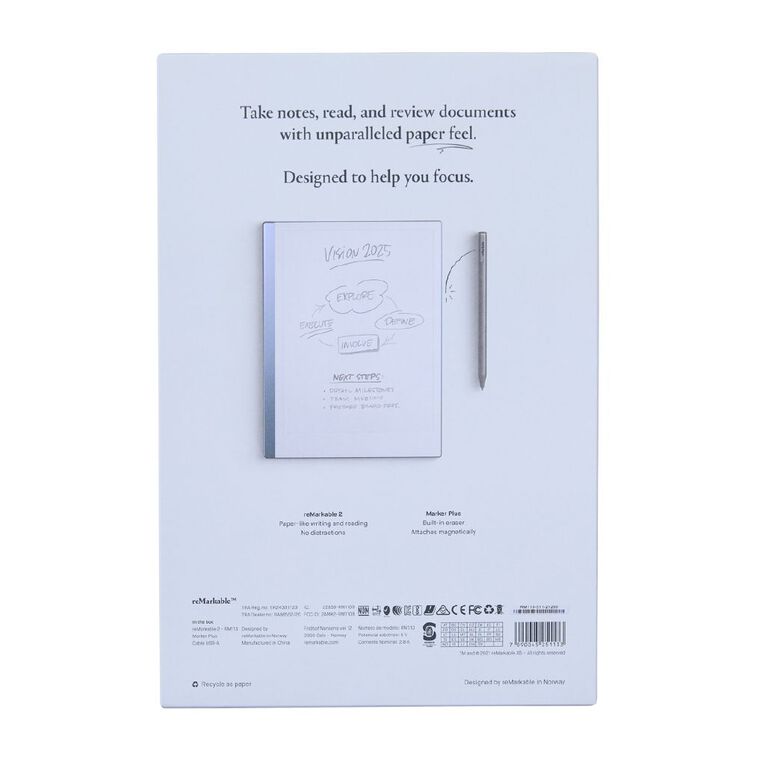 reMarkable 2 - 10.3 Inch Paper Tablet with Marker Plus Black - Branded Import, , hi-res