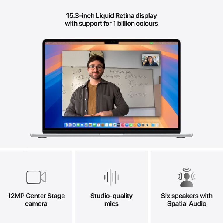 Apple MacBook Air 15-inch with M4 Chip 16GB/256GB 10 Core CPU 10 Core GPU - Silver, , hi-res