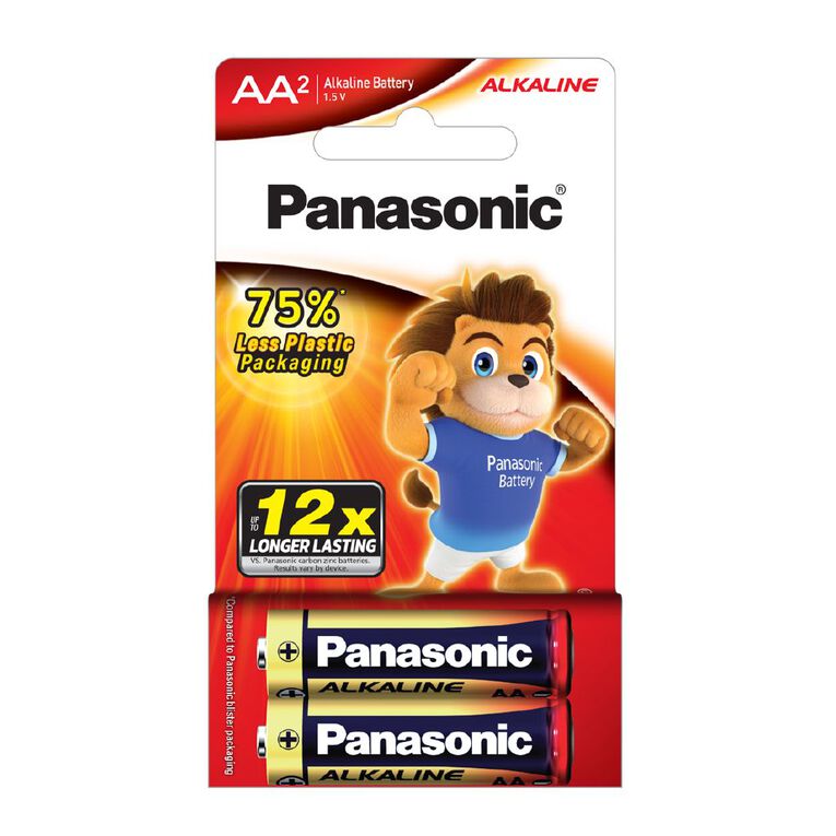 Panasonic AA Size Alkaline Batteries 2 Pack, , hi-res