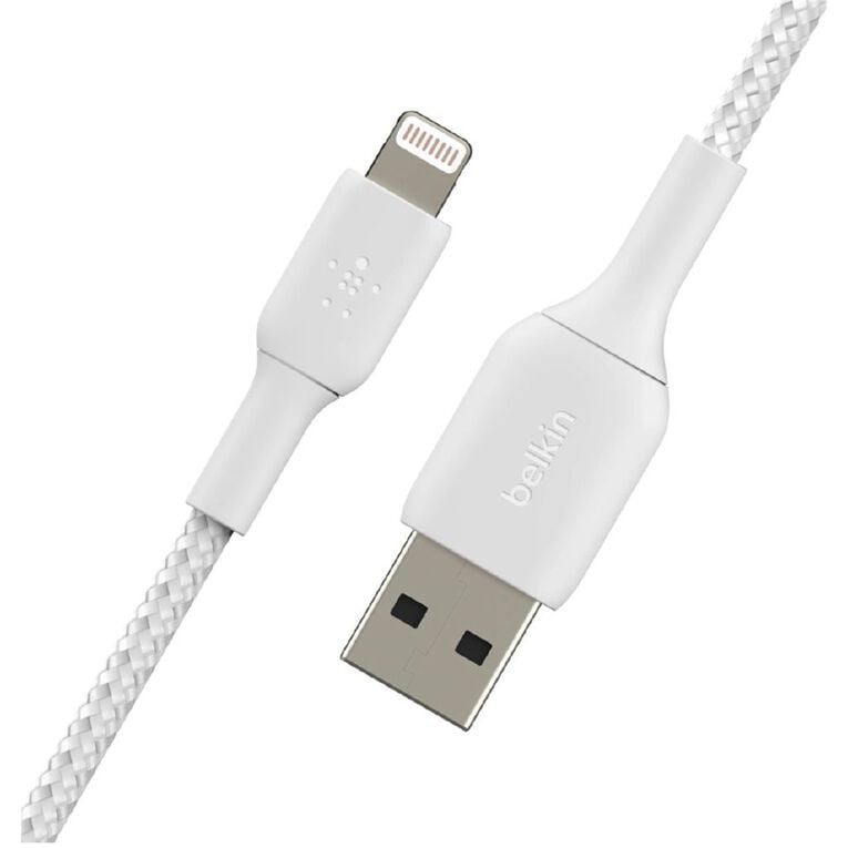 Belkin Braided Lightning Cable - 1m - White, , hi-res