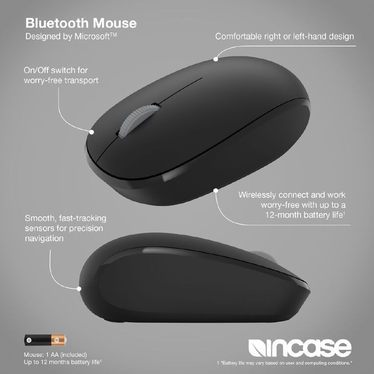 Incase (Designed by Microsoft) Bluetooth Mouse - Black, , hi-res