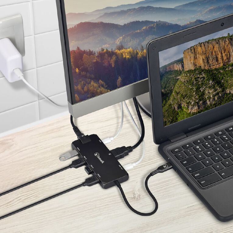 Bonelk Long-Life USB-C to 8-in-1 Multiport Hub - Black, , hi-res