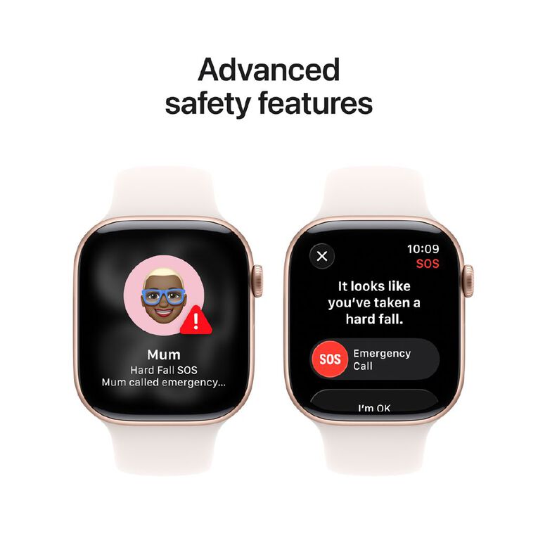 Apple Watch Series 11 Cellular 46mm Rose Gold Aluminium Case with Light Blush Sport Band M/L, , hi-res