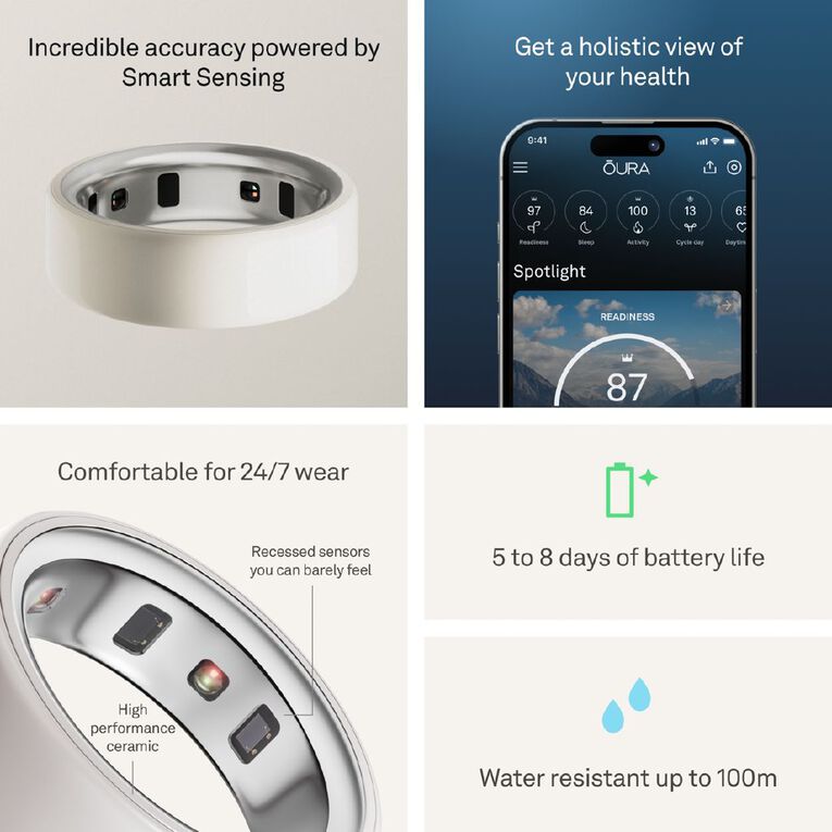 Oura Ring 4 Ceramic Cloud - Size 12, , hi-res