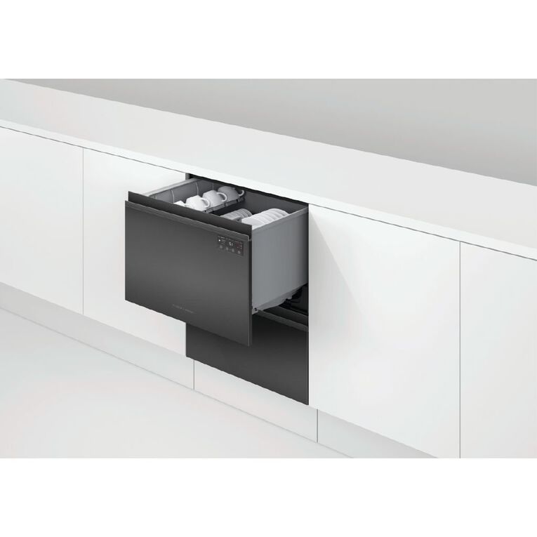 Fisher & Paykel 60cm Series 7 Double Dishdrawer - Black stainless, , hi-res