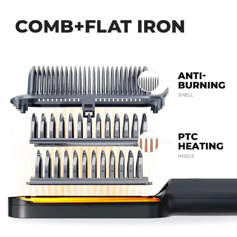 TYMO Ring Anti-Frizz Straightening Brush Black, , hi-res