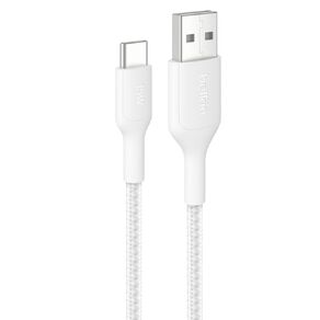 Belkin BoostCharge Pro Braided USB-A to USB-C Cable 15W, 1m - White