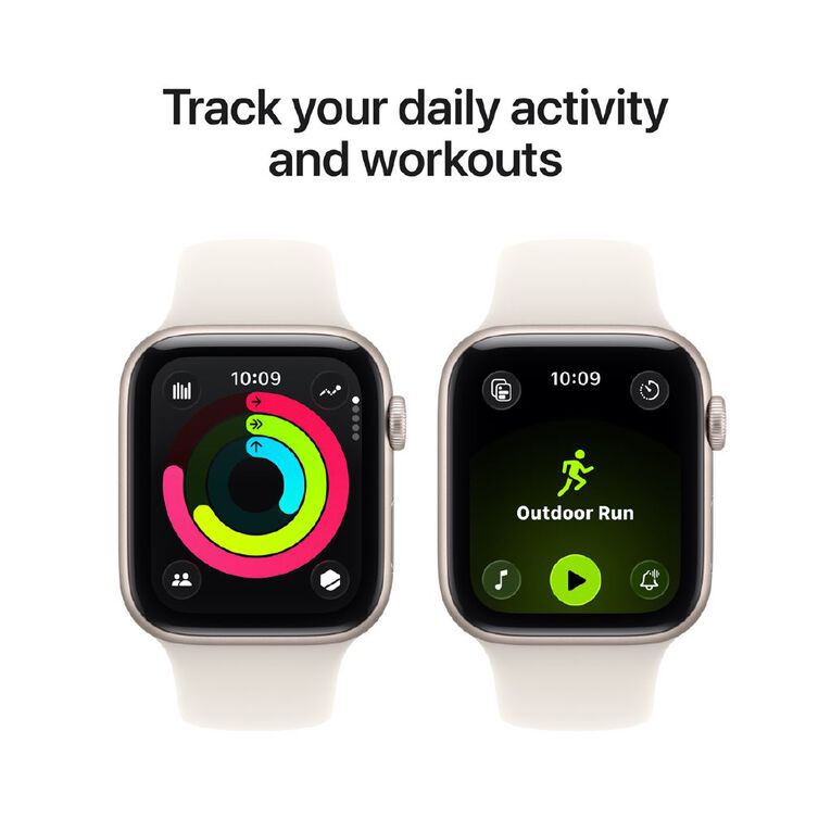 Apple Watch SE 3 GPS 44mm Starlight Aluminium Case with Starlight Sport Band M/L, , hi-res