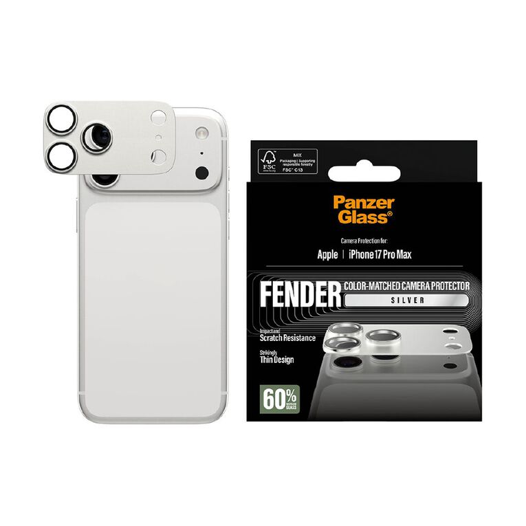 PanzerGlass Fender Camera Protector Silver for iPhone 17 Pro Max, , hi-res