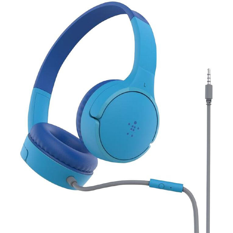 Belkin SoundForm Mini Wired On-Ear Kids Headphones - Blue, , hi-res