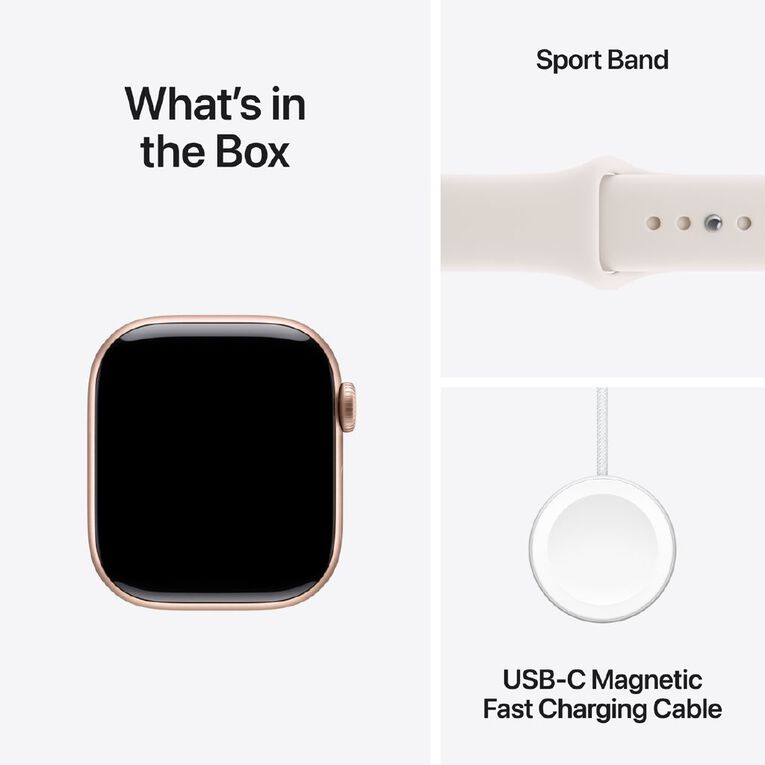 Apple Watch Series 11 GPS 42mm Rose Gold Aluminium Case with Light Blush Sport Band S/M, , hi-res