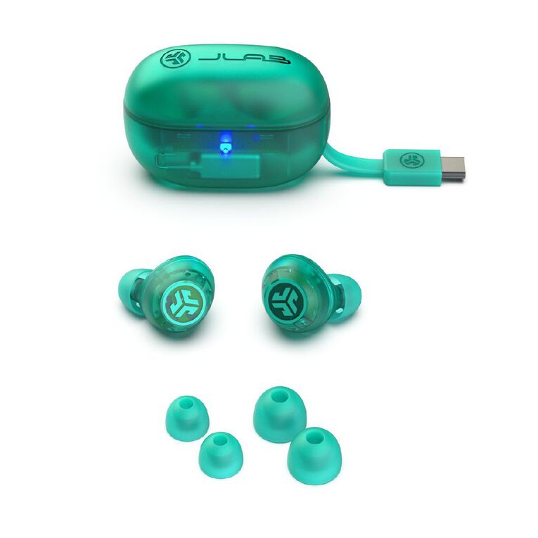 JLab Go Pop ANC True Wireless Earbuds - Clear Teal, , hi-res