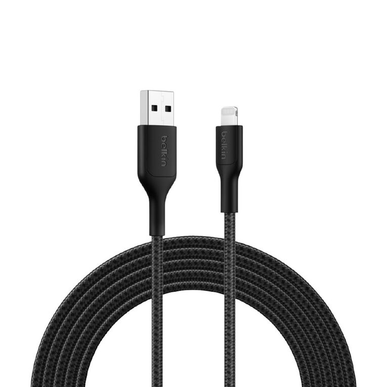 Belkin BoostCharge Pro Braided USB-A Cable with Lightning Connector 2m - Black, , hi-res