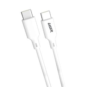 Laser USB-C to USB-C Charging Cable 60W, 1m - White