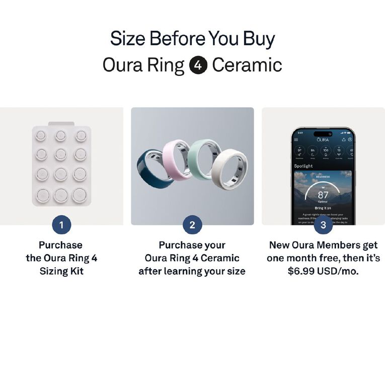 Oura Ring 4 Ceramic Cloud - Size 7, , hi-res