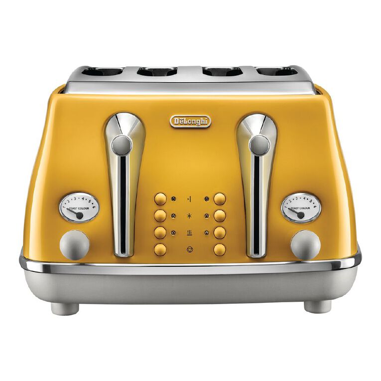 Delonghi Icona Capitals 4 Slice Toaster New York Yellow Noel Leeming