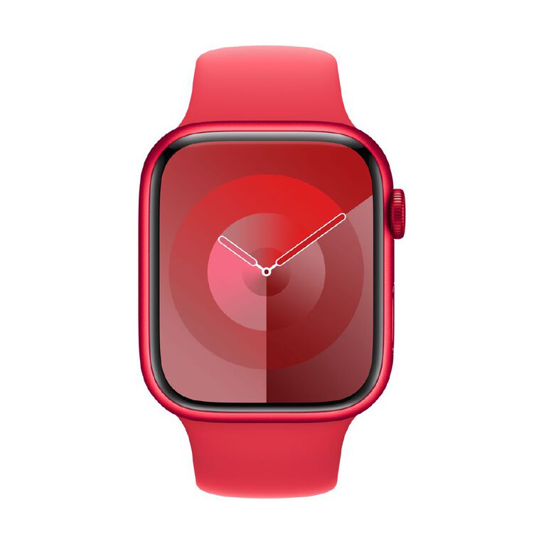 Apple Watch S9 GPS 45mm (PRODUCT)RED Aluminium Case with (PRODUCT)RED Sport Band - S/M, , hi-res
