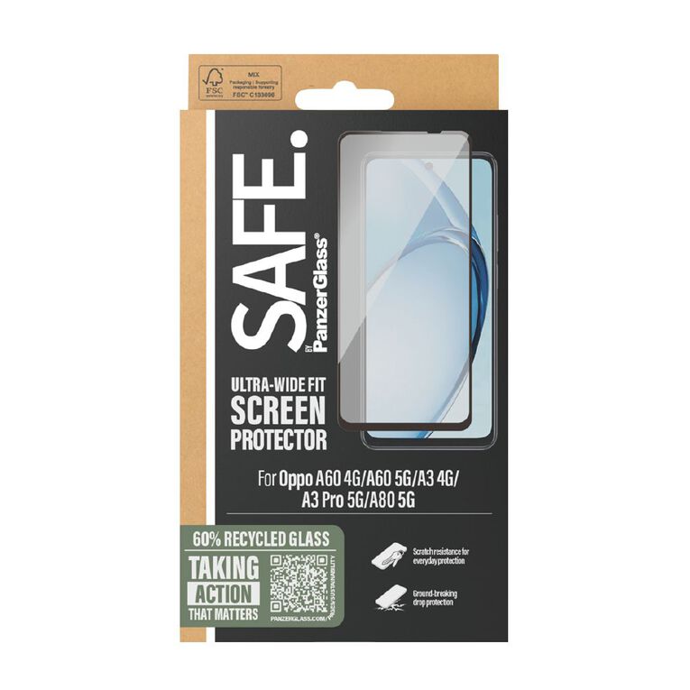PanzerGlass SAFE by Panzer UtraWide Fit SP - OPPO A60 4G/5G & A80 5G, , hi-res