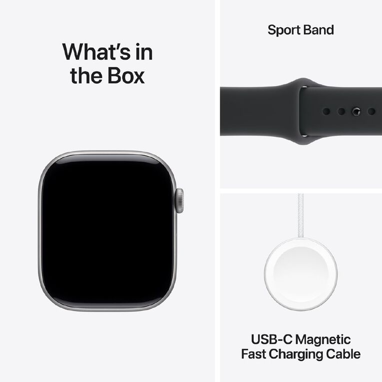 Apple Watch Series 11 GPS 46mm Space Grey Aluminium Case with Black Sport Band S/M, , hi-res