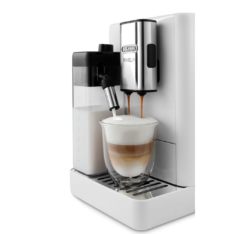 Delonghi Rivelia Fully Automatic Coffee Machine White Noel Leeming