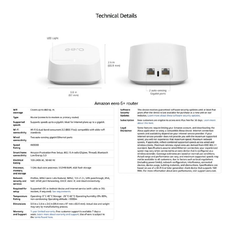 Amazon eero 6+ | 1 Gbps Mesh Wi-Fi 6 Router & Extenders - 3 Pack, , hi-res