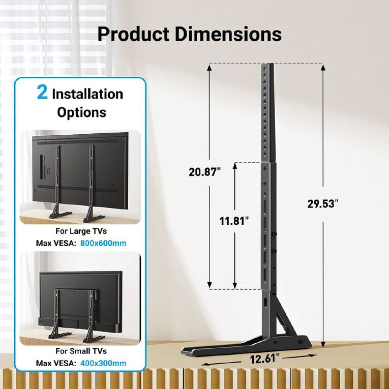 Perlesmith Universal TV Stand Mount for 22-70 Inch TVs, , hi-res