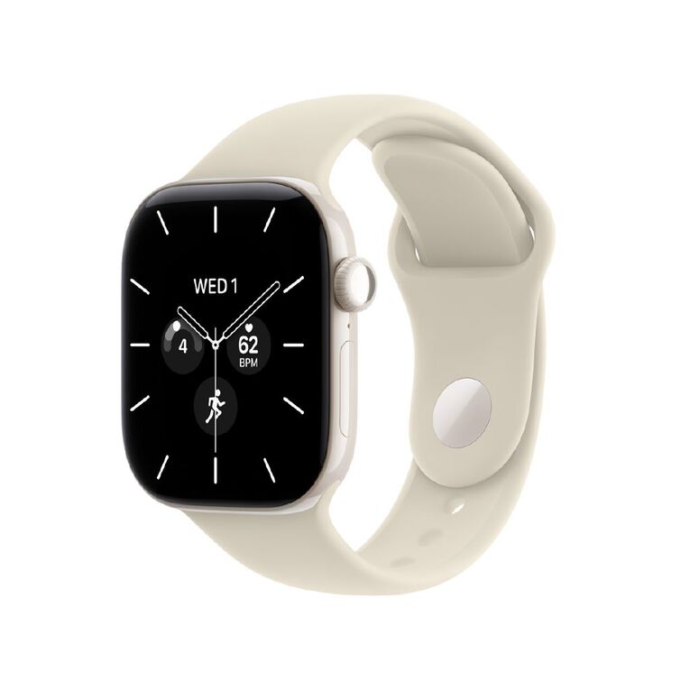 Apple Watch Series 12 Cellular 42mm Pearl White Ceramic Case with Sand Sport Band S/M, , hi-res
