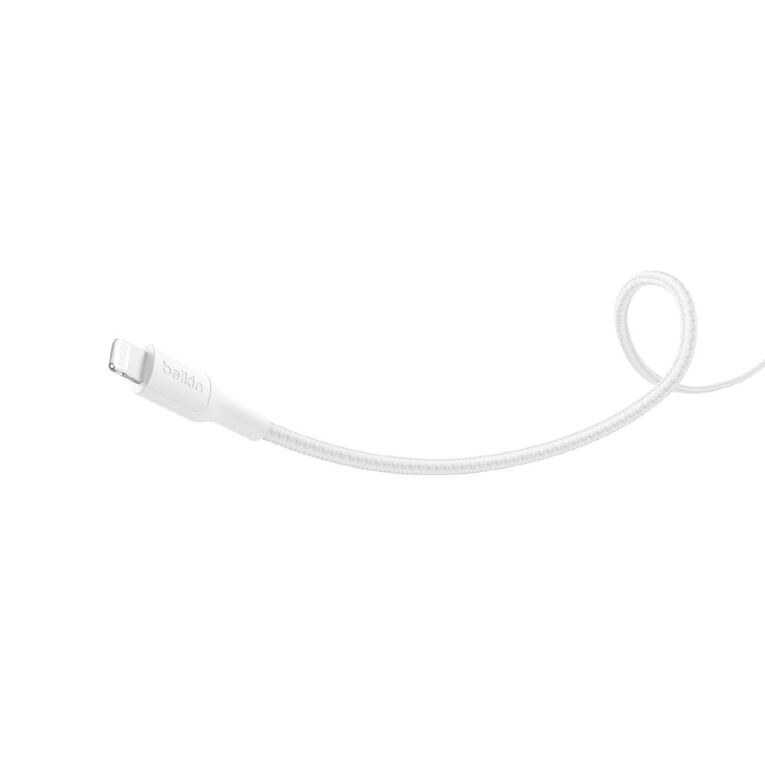 Belkin BoostCharge Pro USB-C Braided Cable with Lightning Connector 2m - White, , hi-res