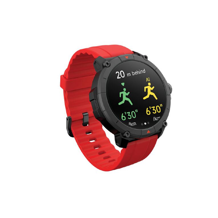 Ryze Trek Smart Watch With GPS (Black + Red), , hi-res