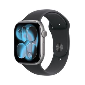 Apple Watch Series 11 Cellular 46mm Space Grey Aluminium Case with Black Sport Band M/L