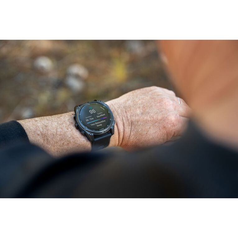 Garmin Fenix 8 47mm Sapphire Solar - Bare Titanium with Amp Yellow Graphite Band, , hi-res