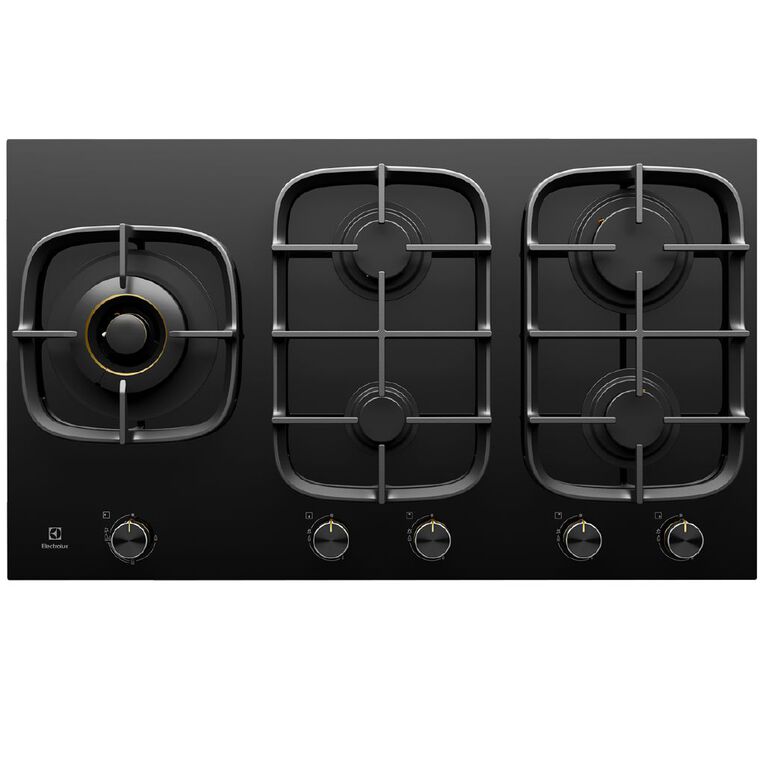 Electrolux 90cm 5-Burner Gas Cooktop - Black Glass, , hi-res