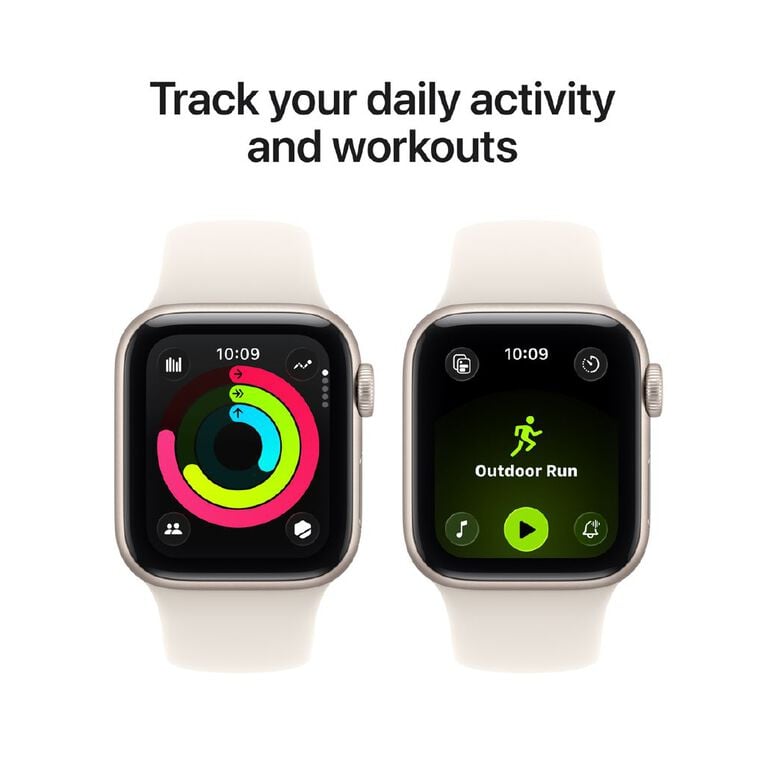 Apple Watch SE 3 Cellular 40mm Starlight Aluminium Case with Starlight Sport Band M/L, , hi-res