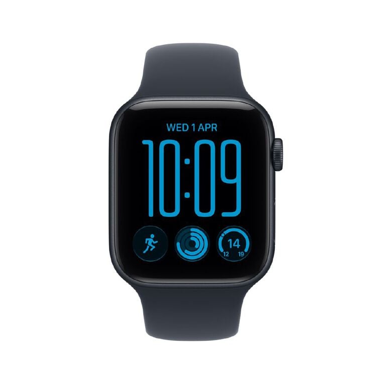 Apple Watch SE 3 GPS 44mm Midnight Aluminium Case with Navy Blue Sport Band M/L, , hi-res