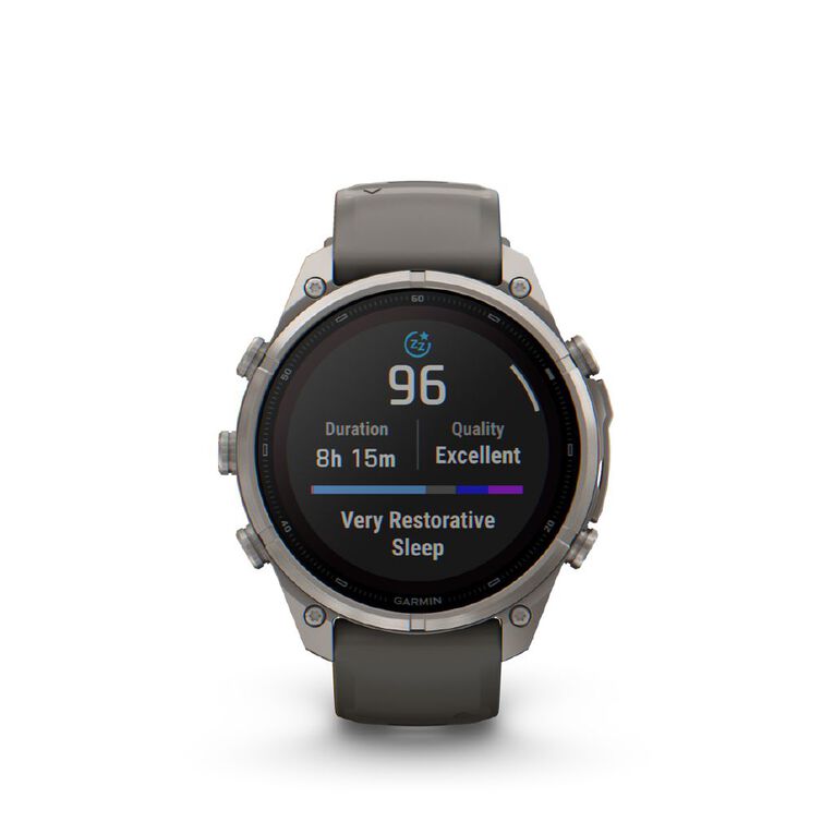 Garmin Fenix 9 Pro 47mm Solar - Titanium With Pebble Grey Silicone Band, , hi-res
