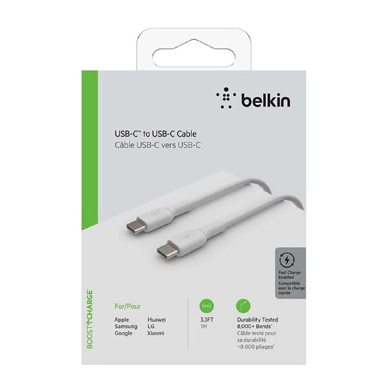 Belkin BoostCharge USB-C to USB-C Cable 1m White, , hi-res